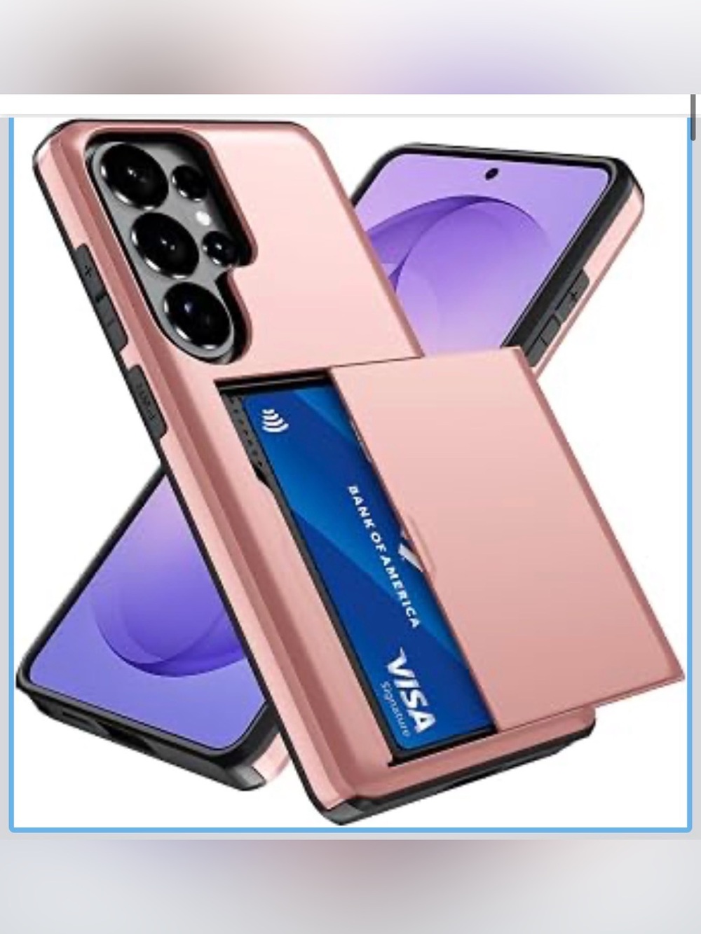 Rose Gold Card Slot Protective Phone Case - Fits Modern Smartphones